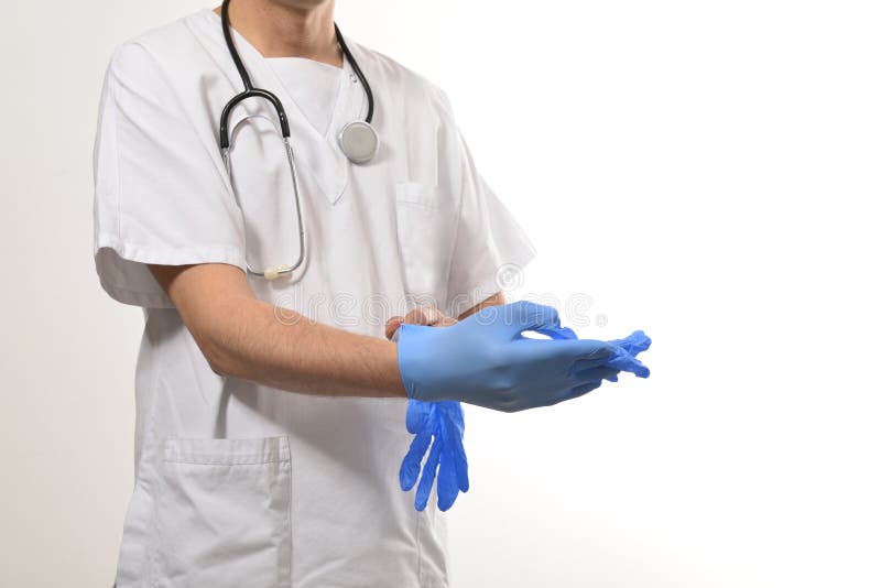 Nurse wearing gloves stock photo. Image of latex, preparation 44124892