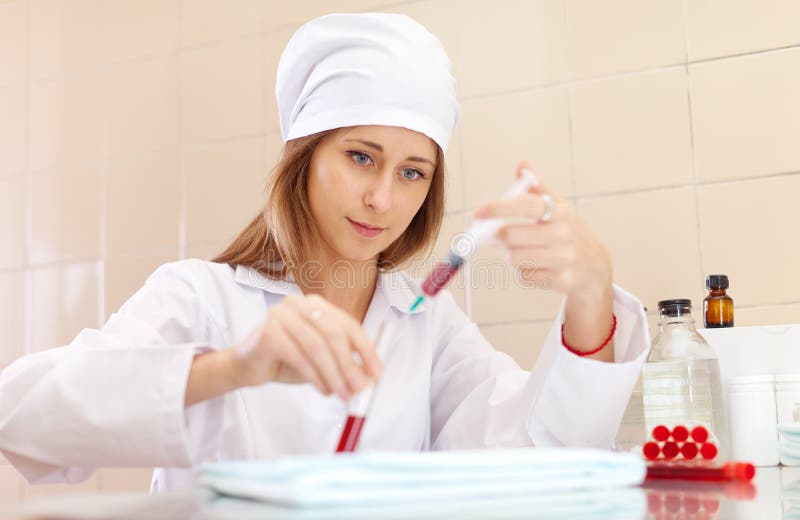 Nurse Working in Laboratory Stock Photo Image of haemanalysis, genes