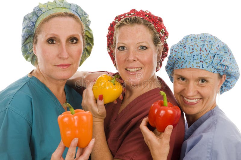 Nurses healthy diet fresh peppers stock image Nurses healthy diet fresh peppers stock image