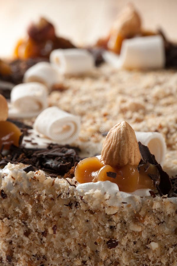 Nut cake stock image. Image of closeup, dark, brown, close 56398863