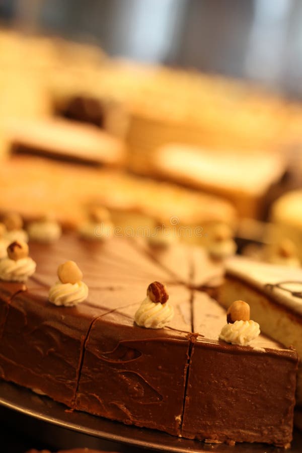 Nut Cake with Chocolate Glazing Stock Image Image of delicious, cake