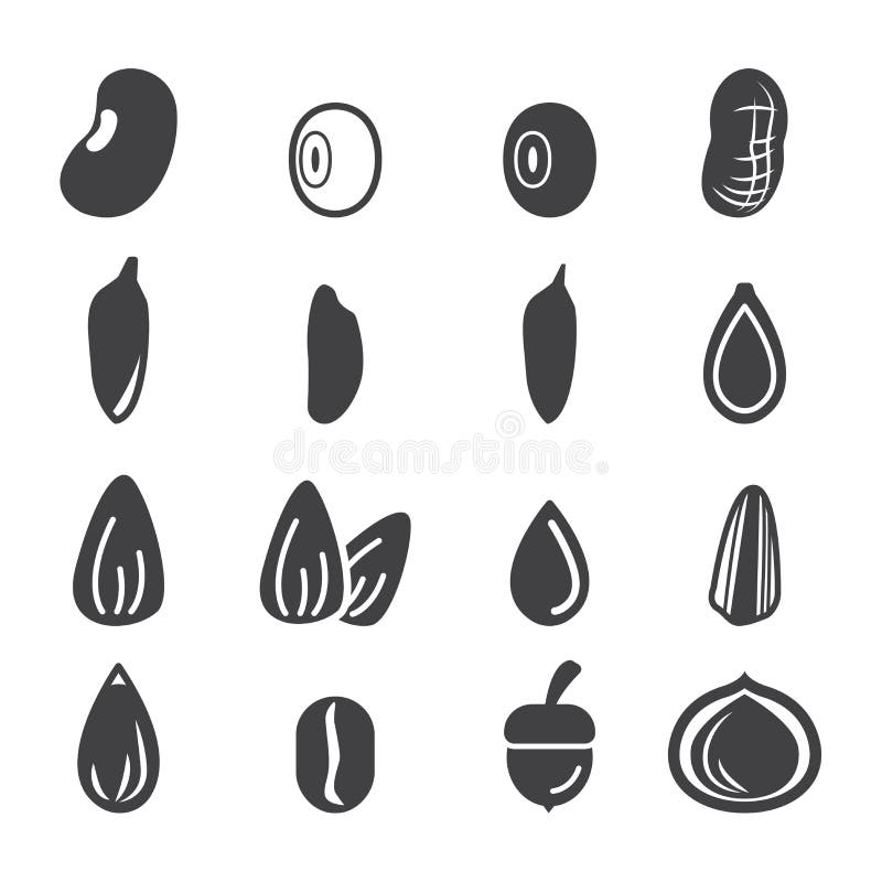 Nut and seed icon stock illustration