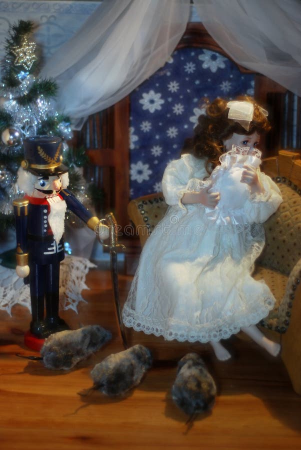 Nutcracker, Clara and Mice. Stock Image Image of sofa, tree 35710623