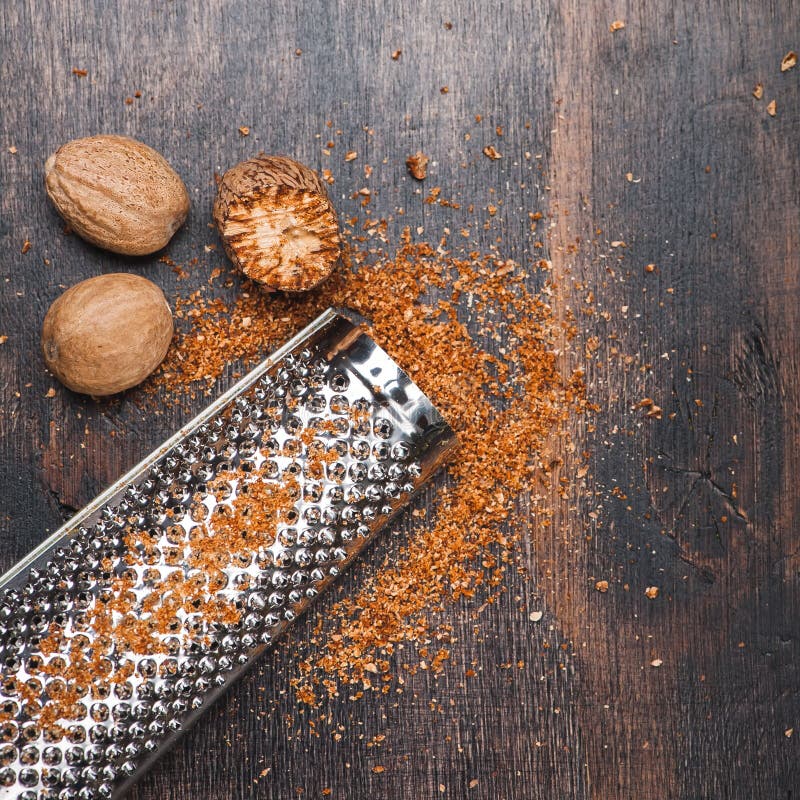 Nutmegs grated stock photo. Image of nutmeg, grated, muscat 40547906