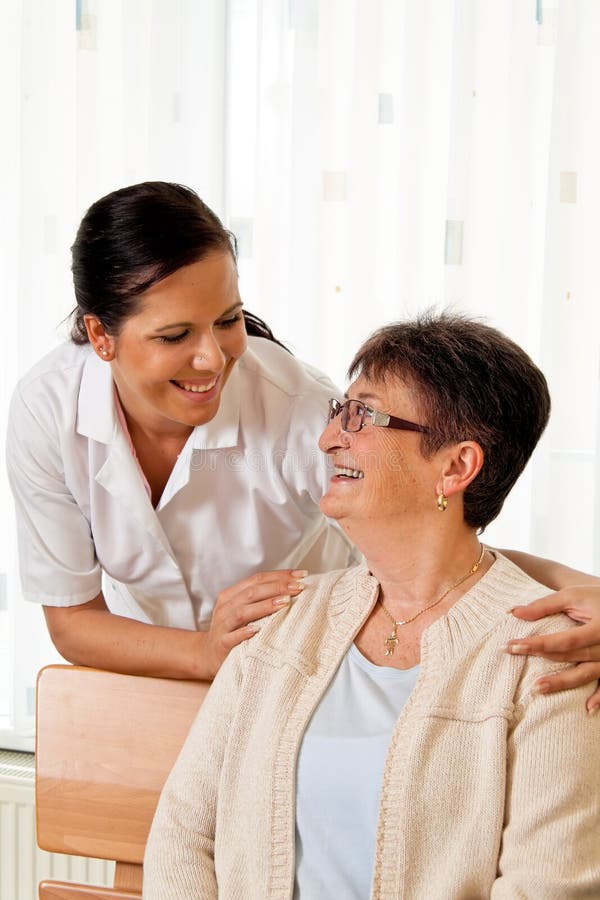 A nurse in aged care for the elderly in nursing homes. A nurse in aged care for the elderly in nursing homes