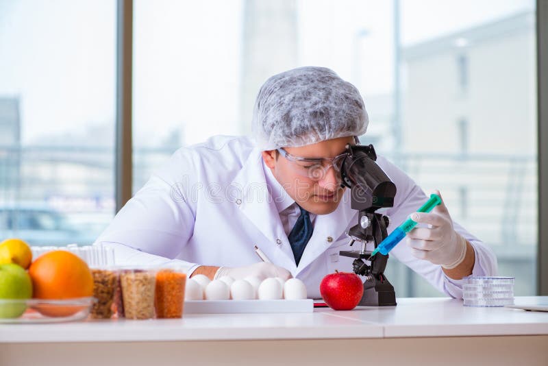 The nutrition expert testing food products in lab. Healthy, biochemistry.