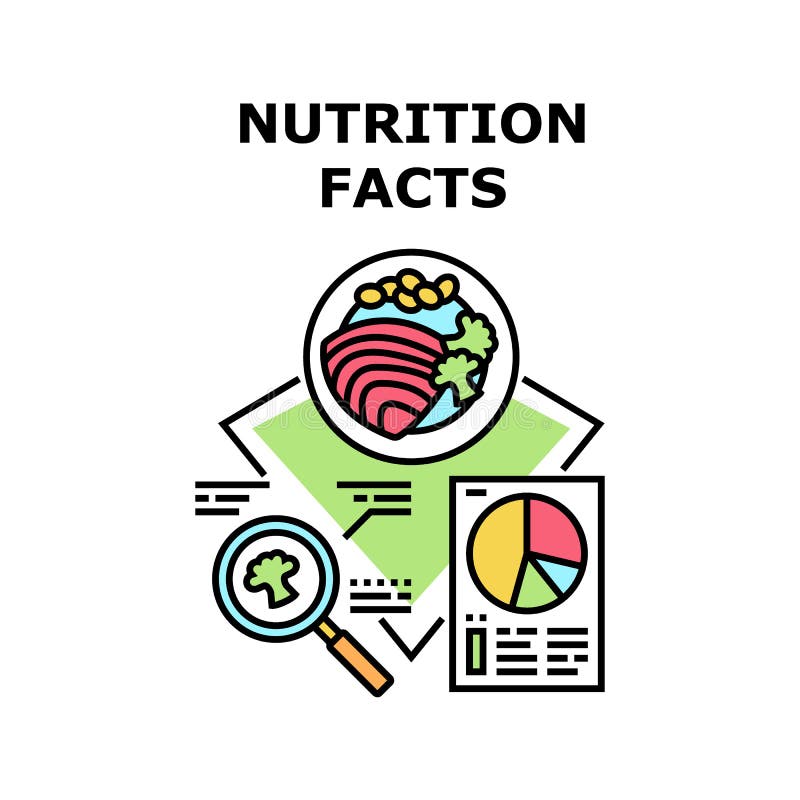 Nutrition facts icons vector illustrations stock illustration