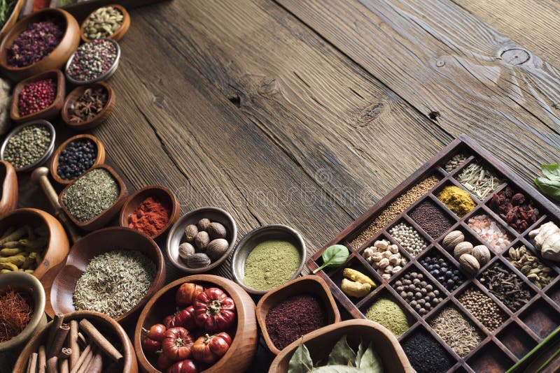 Spices. Place for Typography or Logo. Stock Image - Image of powder ...