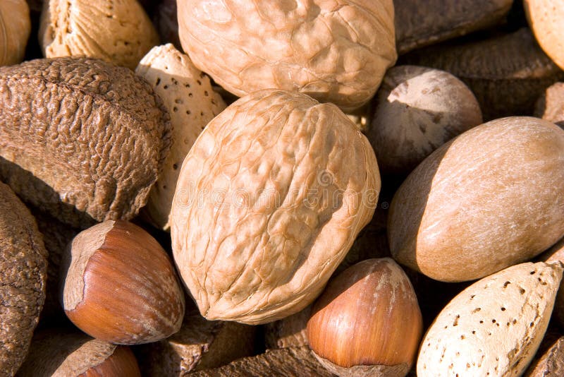 A pile of mixed nuts. Mixed nuts assortment stock images, royalty-free photos and pictures
