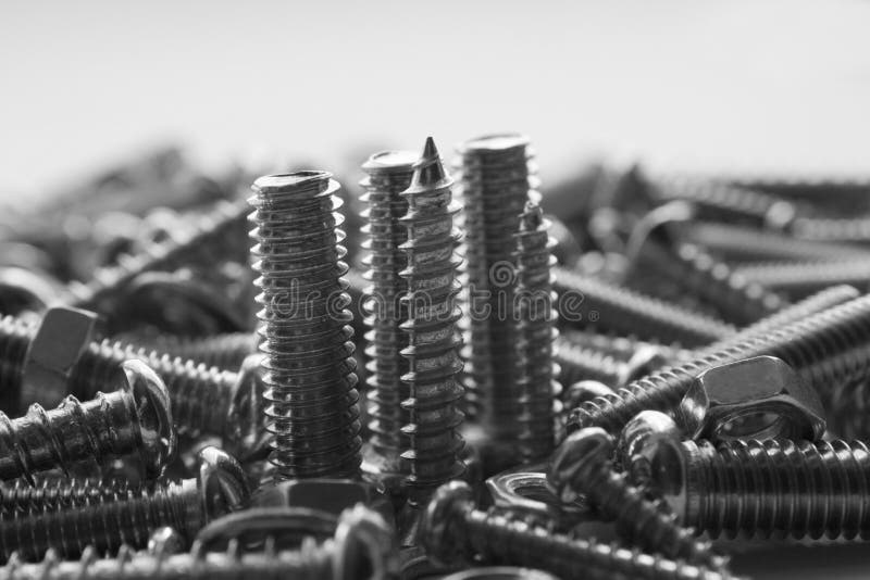 Nuts and bolts stock image. Image of steel, background 19858375