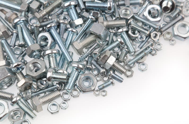 Chrome nuts and bolts stock photo. Image of stainless 19101044