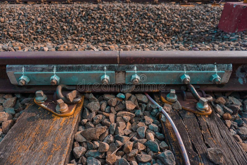 Nuts and Bolts for Fastening Railroad Tracks. Stock Photo Image of