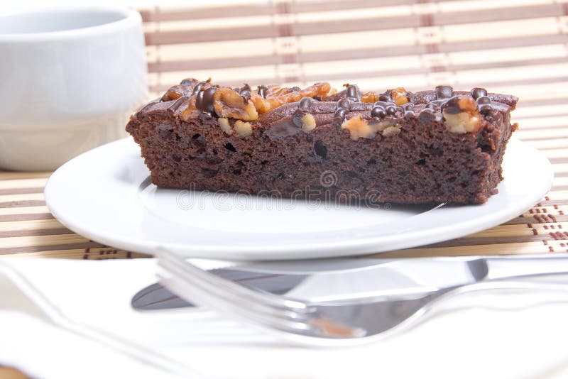 Nuts cake stock photo. Image of knife, piece, plate, food 22402884