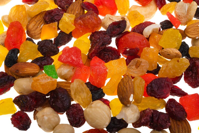 Nuts and Candied Fruit Isolated Stock Image Image of fruit, gourmet