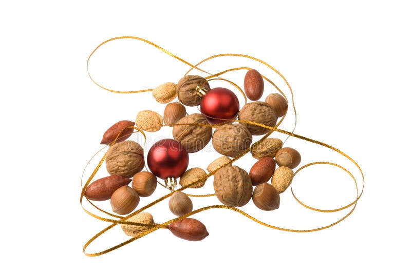 Nuts christmas arrangement stock photo. Image of pecan 12078548