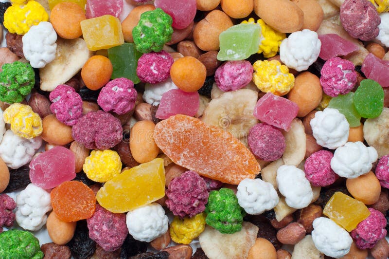 Nuts and Dried Fruits in Sugar Stock Image Image of mixture, glaze