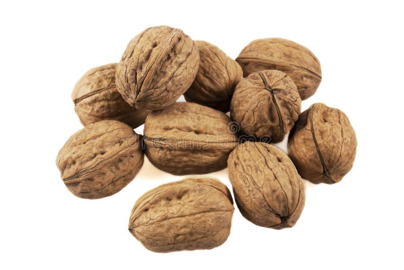 Nuts Over White Isolated Background Stock Image Image of food