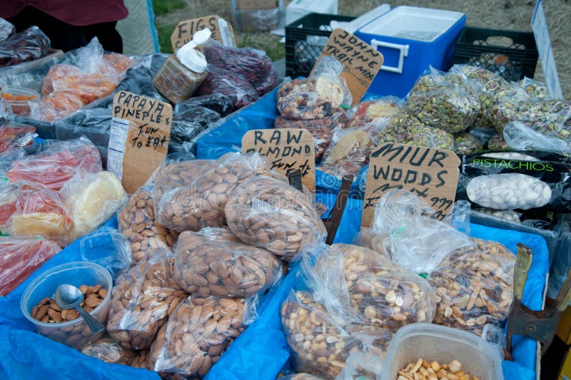 Nuts for sale stock image. Image of dried, bags, market 29068281