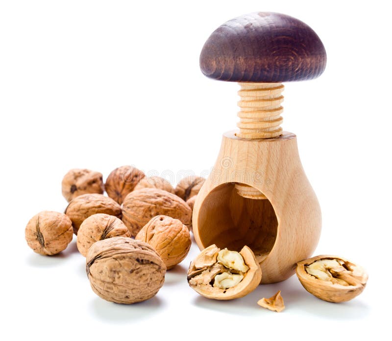 Nuts on a white background