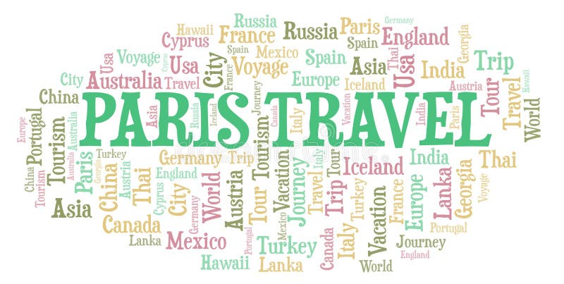 Nuvem da palavra do curso de Paris ilustração do vetor Nuvem da palavra do curso de Paris ilustração do vetor