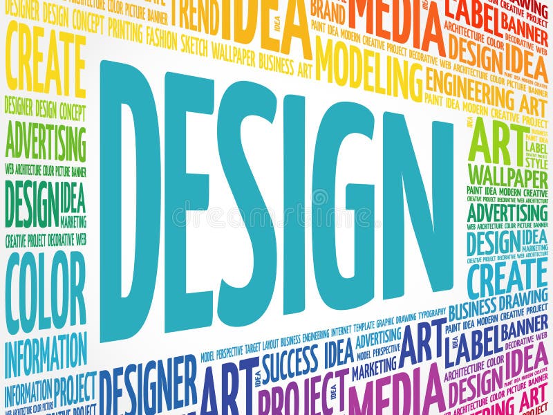 Nuvem de palavras DESIGN ilustração stock