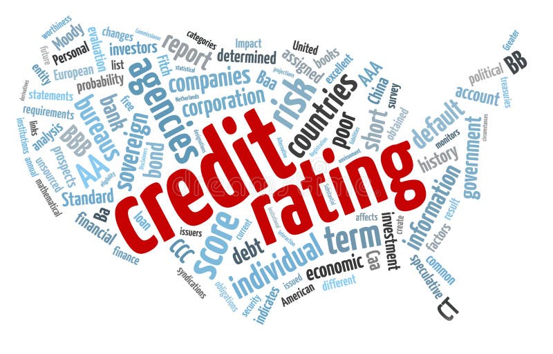 Nuvem da palavra do rating de crédito ilustração royalty free Nuvem da palavra do rating de crédito ilustração royalty free