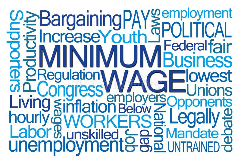 Minimum Wage Word Cloud on White Background. Minimum Wage Word Cloud on White Background