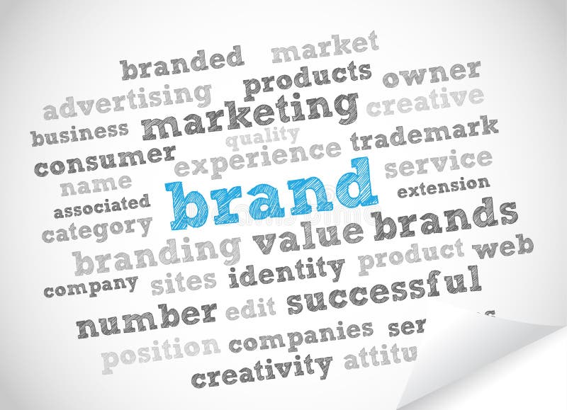 Nuvem de palavras da marca ilustração stock