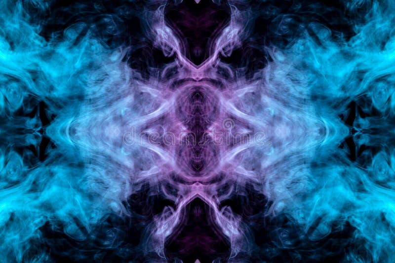 A nuvem do fumo dinâmico expirada do vape é destacada com teste padrão azul e violeta cor-de-rosa e aumentação para tomar o místi ilustração royalty free A nuvem do fumo dinâmico expirada do vape é destacada com teste padrão azul e violeta cor-de-rosa e aumentação para tomar o místi ilustração royalty free