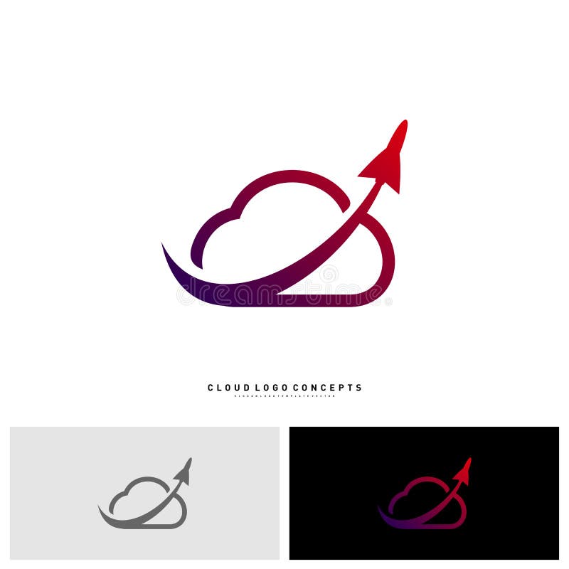 Nuvem Logo Design Concept Vetora do avião Nuvem Logo Template Vetora do transporte ilustração do vetor Nuvem Logo Design Concept Vetora do avião Nuvem Logo Template Vetora do transporte ilustração do vetor