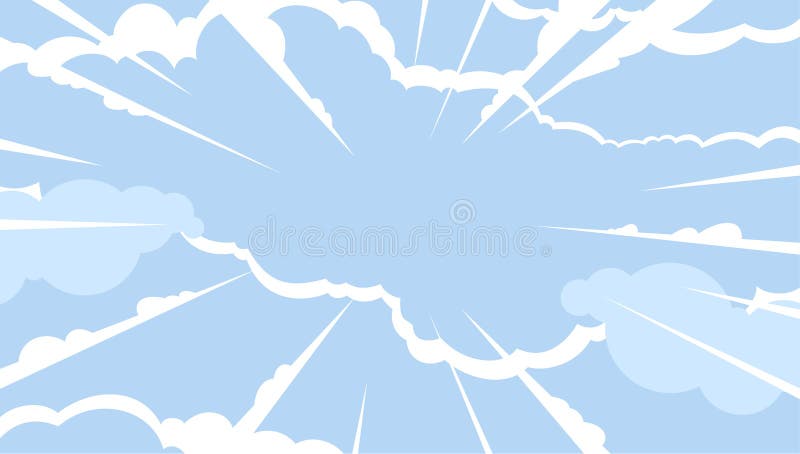 Cartoon-style clouds. Air flow in the sky. Blue fluffy heavens. The wind is high in the sky. A clear and sunny day. Comic Book-Style Clouds. Illustration of vector graphics, EPS 10. Cartoon-style clouds. Air flow in the sky. Blue fluffy heavens. The wind is high in the sky. A clear and sunny day. Comic Book-Style Clouds. Illustration of vector graphics, EPS 10