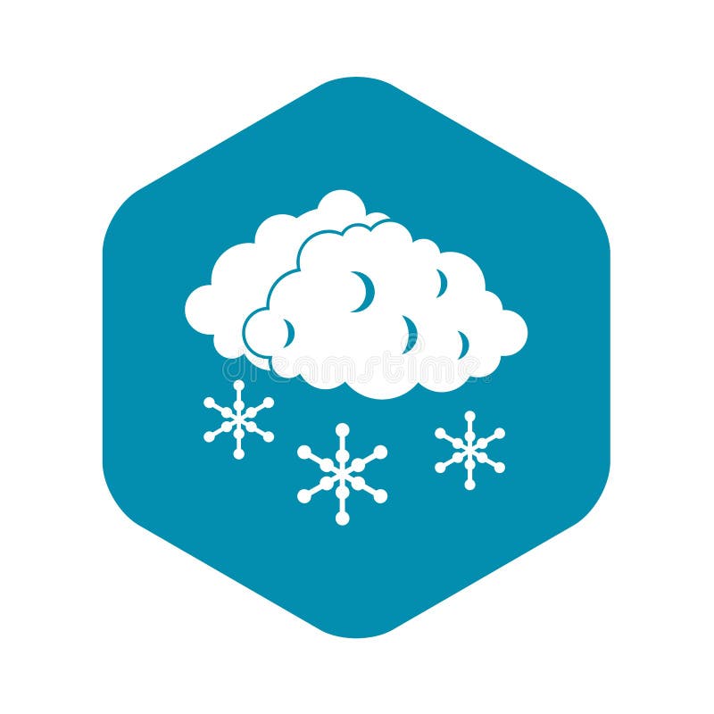Nuvens e ícone da neve, estilo simples ilustração royalty free Nuvens e ícone da neve, estilo simples ilustração royalty free