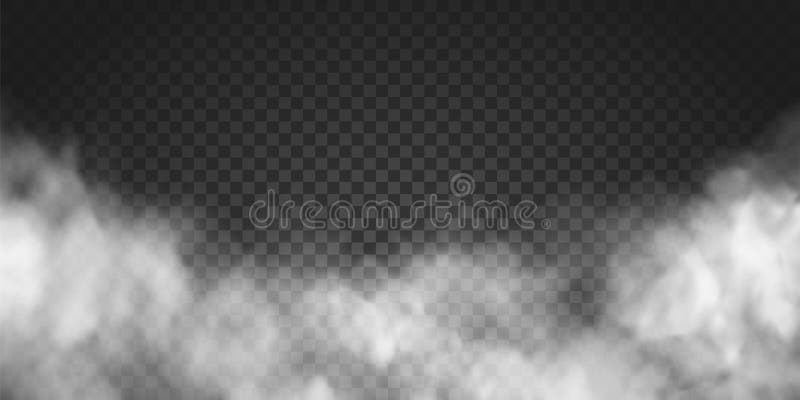 Nuvola di fumo realistica del vettore o nebbia grigia
