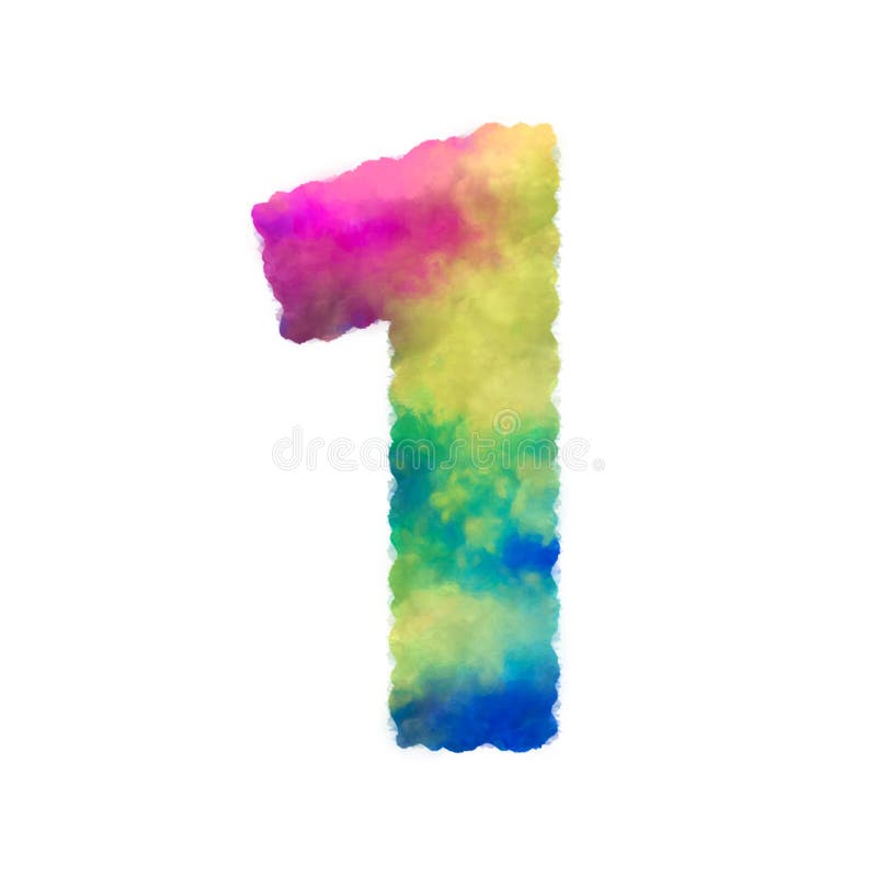 Nuvole colorate di fluido numero 1 isolate su fondo trasparente illustrazione vettoriale