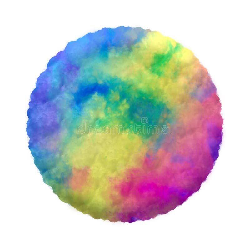 Nuvole colorate a flusso continuo Forma circolare isolata su fondo trasparente royalty illustrazione gratis