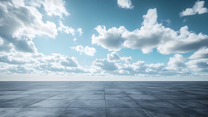 Nuvole e cielo azzurro con fondo di pietra. immagine ai generata