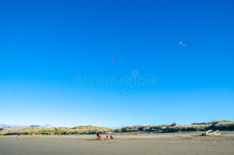 Ny Brighton strand i Christchurch, Nya Zeeland arkivfoto