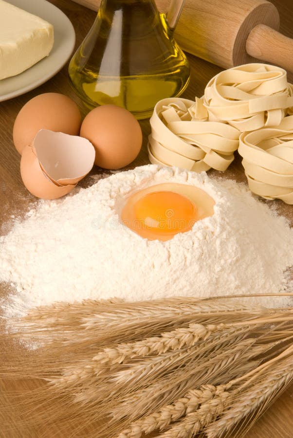 Ingredients for making fresh pasta. Ingredients for making fresh pasta