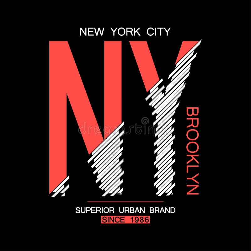NY, moderne Typografie Brooklyns für T-Shirt New- Yorkgraphiken für T-Shirt Modischer Druck städtischer Marke NYC Kleider Vektor