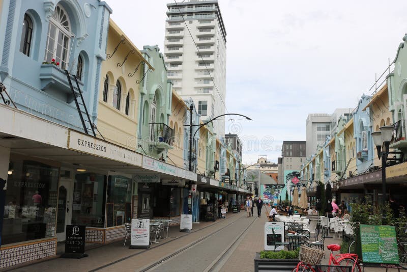 Ny Regent Street fot- galleria, Christchurch NZ fotografering för bildbyråer