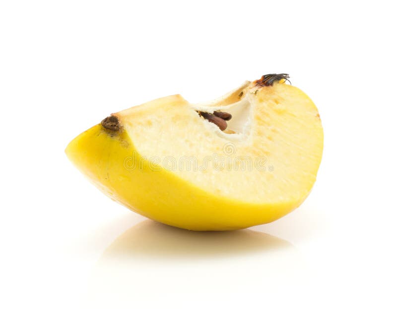 Ny rå kvitten på vit arkivbilder