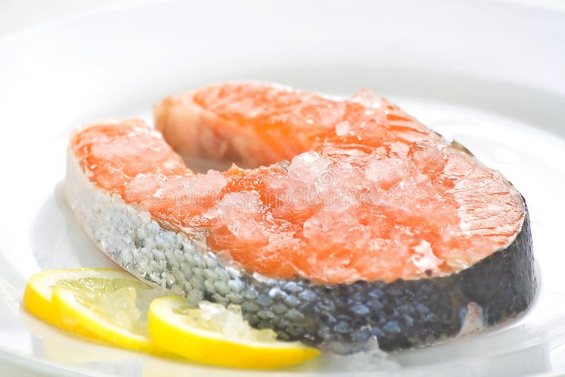 Ny sund laxskiva royaltyfri bild