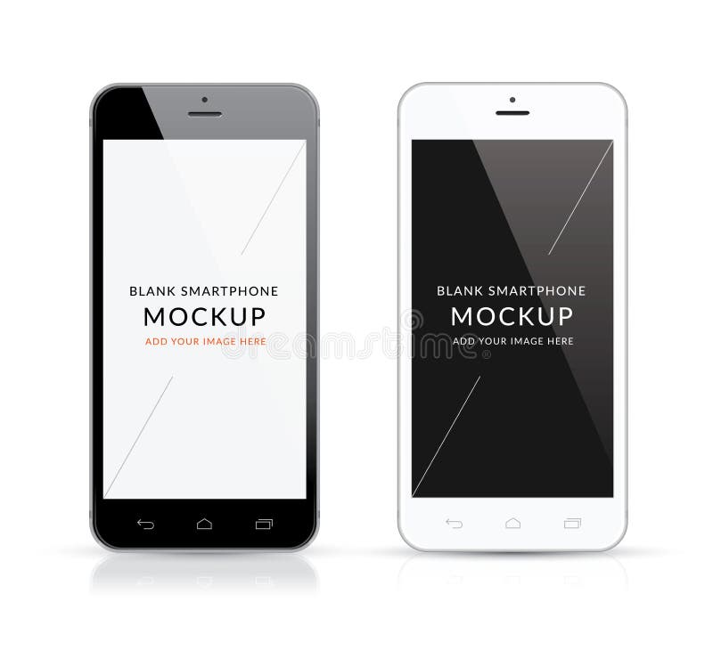 Ny svartvit modern illustration för smartphonemodellvektor stock illustrationer Ny svartvit modern illustration för smartphonemodellvektor stock illustrationer