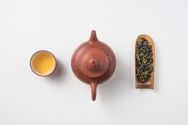Ny taiwan oolongte och tekanna royaltyfria foton Ny taiwan oolongte och tekanna royaltyfria foton
