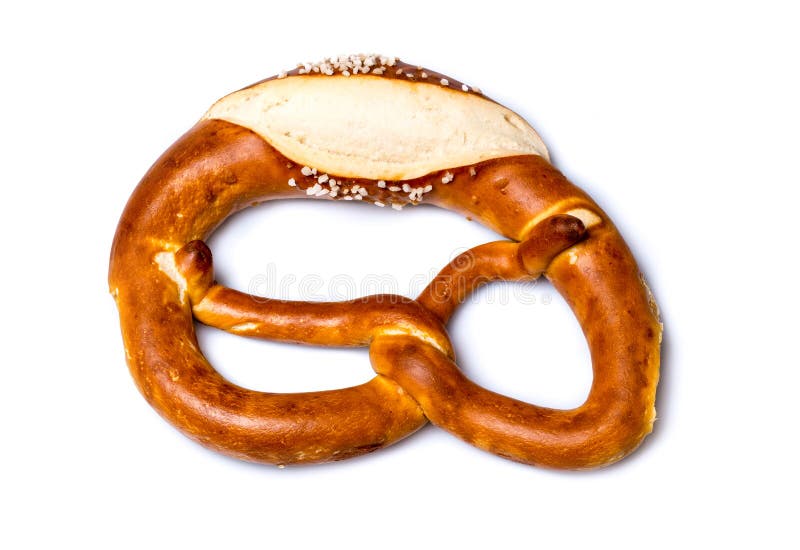 Ny tysk kringla (Bretzel eller Bretze) på vit fotografering för bildbyråer Ny tysk kringla (Bretzel eller Bretze) på vit fotografering för bildbyråer