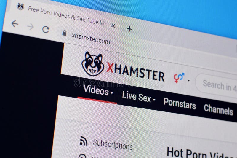 Homepage of Xhamster Website on the Display of PC, Url