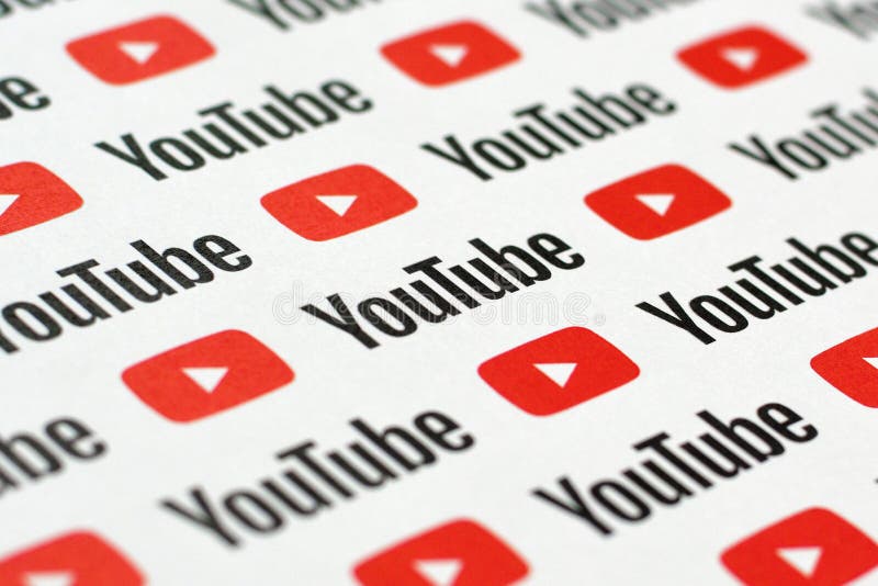 Youtube Pattern Printed On Paper With Small Youtube Logos And Inscriptions Youtube Is Google Subsidiary And American Most Popular Editorial Stock Image Image Of Application Blog 168034479