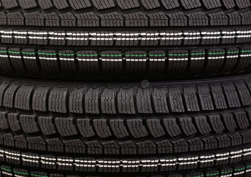 Black winter tire tread. New wheel pattern. Black winter tire tread. New wheel pattern