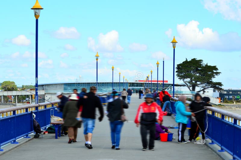 Nya Brighton Pier Christchurch - Nya Zeeland arkivfoton