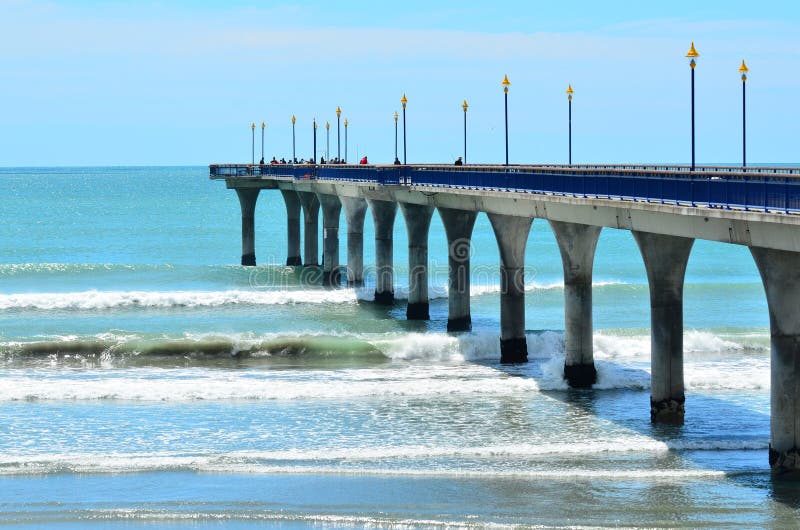 Nya Brighton Pier Christchurch - Nya Zeeland arkivbild